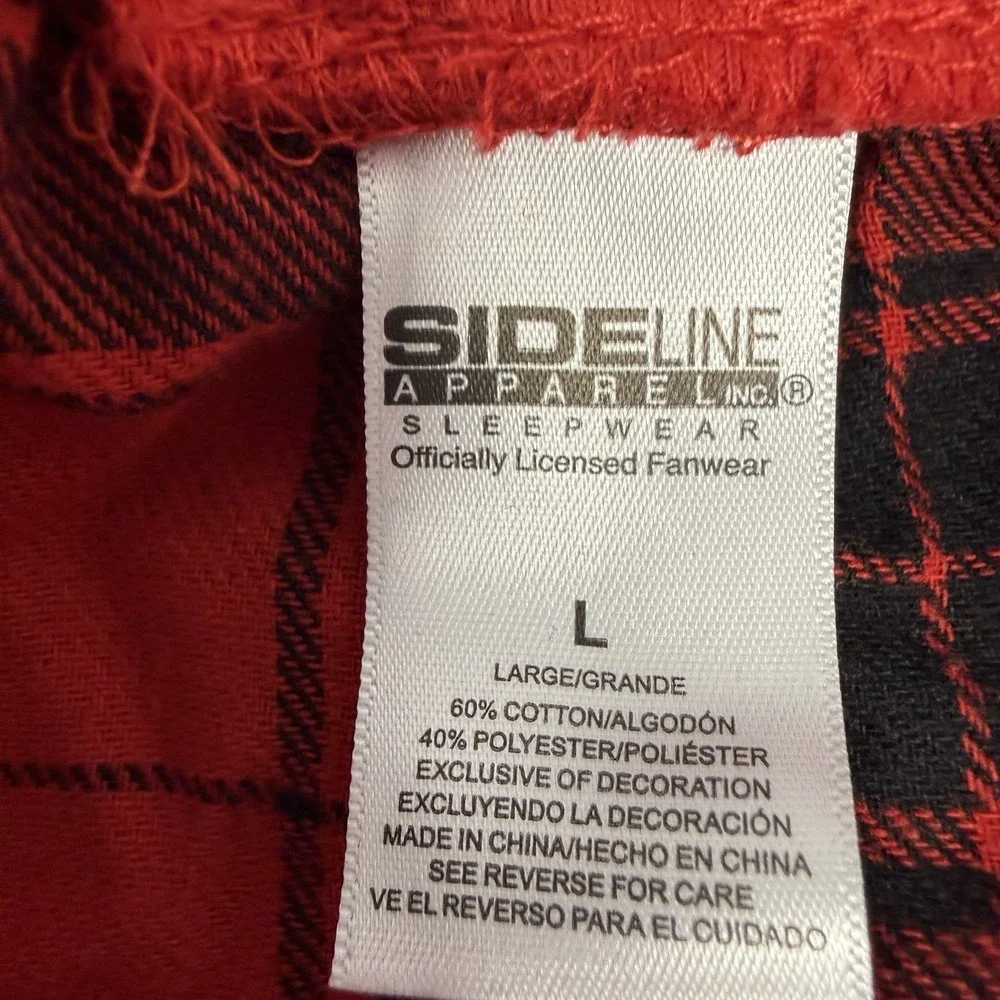 NWT Wisconsin Badgers Flannel Lounge Pants Men's L  Red Black Pajama Bottom PJ